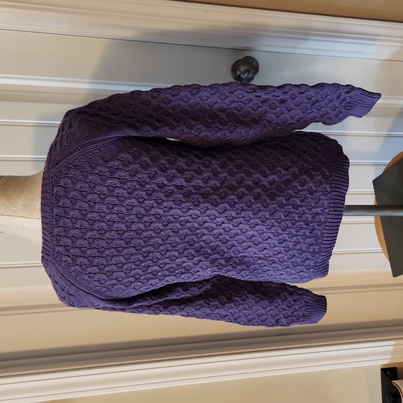 Super Warm Purple Knitted Sweater - Picture 4 of 6